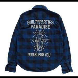 Like New Wacko Maria “God Bless You” Flannel Check shirt, M
